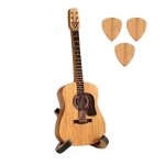 Bo�te d'affichage de m�diator de guitare portable en bois avec bo�te de rangement de support, cadeau ...