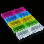 Bote de rangement en plastique transparent multifonctionnel 5 couleurs pour 18650 18350 batterie 10 ...