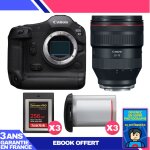 Boitier canon eos r1 + rf 28 - 70mm f / 2 l usm + 3 sandisk 256gb extreme pro cfexpress type b + 3 canon ...