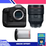 Boitier canon eos r1 + rf 28 - 70mm f / 2 l usm + canon lp - e19 + ebook 'devenez un super photographe ...