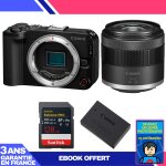 Boitier canon eos r50 v + rf - s 14 - 30mm f / 4. 5 - 6. 3 is stm pz + 1 sandisk 128gb extreme pro uhs ...