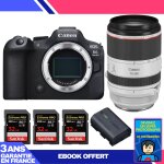 Boitier canon eos r6 mark ii + rf 70 - 200mm f / 2. 8 l is usm + 3 sandisk 32gb extreme pro uhs - ii ...