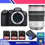 Boitier canon eos r6 mark ii + rf 70 - 200mm f / 4 l is usm + 3 sandisk 128gb extreme pro uhs - ii sdxc ...