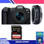 Boitier canon eos r8 + rf 24 - 50mm is stm + ef - eos r premium + 1 sandisk 256gb extreme pro uhs - ii ...