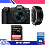 Boitier canon eos r8 + rf 24 - 50mm is stm + ef - eos r + 1 sandisk 32gb extreme pro uhs - ii sdxc 300 ...