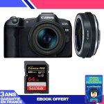 Boitier canon eos r8 + rf 24 - 50mm is stm + ef - eos r premium + 1 sandisk 64gb extreme pro uhs - ii ...