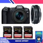 Boitier canon eos r8 + rf 24 - 50mm is stm + ef - eos r premium + 3 sandisk 32gb extreme pro uhs - ii ...