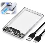 Botier disque dur 2, 5  usb 3. 0 transparent, botier externe pour ssd hdd sata i, ii, iii 7 millimtre ...