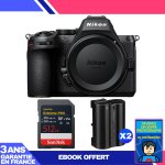 Boitier nikon z5 ii + 1 sandisk 512gb extreme pro uhs - ii sdxc + 2 nikon en - el15c + ebook 'devenez ...