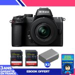 Boitier nikon z50 ii + 16 - 50mm f / 3. 5 - 6. 3 vr + 2 sandisk 128gb extreme pro uhs - ii sdxc + 2 nikon ...