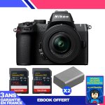 Boitier nikon z50 ii + 16 - 50mm f / 3. 5 - 6. 3 vr + 2 sandisk 256gb extreme pro uhs - ii sdxc + 2 nikon ...