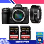 Boitier nikon z6 iii + ftz ii + 2 sandisk 128gb extreme pro uhs - ii sdxc 300 mb / s + ebook 'devenez ...