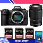 Boitier nikon z6 iii + z 24 - 200mm f / 4 - 6. 3 vr + 3 sandisk 64gb extreme pro uhs - ii sdxc 300 mb ...