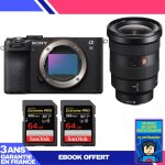 Boitier sony a7c ii noir + fe 16 - 35mm f / 2. 8 gm + 2 sandisk 64gb extreme pro uhs - ii sdxc 300 mb ...