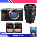 Boitier sony a7c ii silver + fe 16 - 35mm f / 2. 8 gm + 2 sandisk 256gb extreme pro uhs - ii sdxc 300 ...