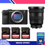 Boitier sony a7cr noir + fe 16 - 35mm f / 2. 8 gm ii + 3 sandisk 256gb extreme pro uhs - ii sdxc 300 ...