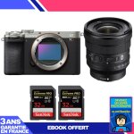 Boitier sony a7cr silver + fe pz 16 - 35mm f / 4 g + 2 sandisk 32gb extreme pro uhs - ii sdxc 300 mb ...