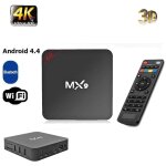 Bo�tier tv mx9 4k, android 4. 4, quad core, 1 go ram, 8 go rom, hd, compatible hdmi, fente sd, wifi 2. ...