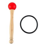 Bol chantant maillet manche en bois t�te en caoutchouc clair beau son percussion b�ton avec anneau en ...
