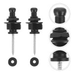 Boucles de sangle de guitare electrique antid�rapantes, 2 pi�ces, boutons noirs