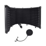Bouclier d'isolation de microphone avec filet de pr�vention de souffle, panneau pliant de r�flecteur ...