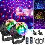 Boule disco 2 pack, 7 couleurs lampe de sc�ne projecteur, jeux de lumiere pour soiree 360 rotative rgb ...