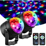 Boule disco 2 pack, , lampe de scne projecteur, lumineuse, 360 rotative, 7 rgb avec tlcommande, jeux ...