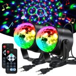 Boule disco, 2 pcs boule a facette couleurs, 360 rotative boule disco lumineuse rotative, 7 couleurs ... Boule disco, 2 pcs boule a facette couleurs, 360 rotative boule disco lumineuse rotative, 7 couleurs ...