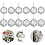 Boules disco miroir, 12pcs boule a facette miroir argent boule disco dcoration suspendre mirror balls ...