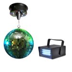 Boule à facettes 20cm + moteur 18 led + mini strobe lytor Boule à facettes 20cm + moteur 18 led + mini strobe lytor