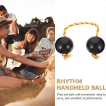 Boule rythmique, oeuf shaker double gourde percussion, noir