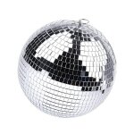 Boule a suspendre boule disco argente avec anneau de suspension pour fte a effet de lumire, scne ...