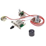 Bouton de commande de guitare electrique noire avec kit de cblage de guitare electrique 1 volume 1 ton ...