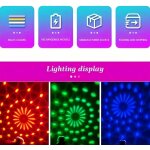 Bracelet de boule discothque, boule discothque, boule lumineuse discothque sensible au son, portable ...