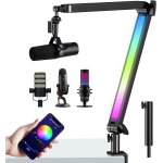 Bras de microphone, bras articul micro avec lumire rgb pour blue yeti, hyperx quadcast rode shure sm7b ...