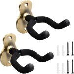 (bronze) support mural pour guitare, set de 2 supports muraux en mtal pour basse, crochets muraux pour ...