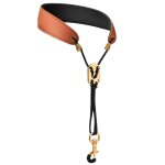 Brun - harnais de saxophone réglable en cuir rembourré et confortable, sangle de cou, epaule, livraison ... Brun - harnais de saxophone réglable en cuir rembourré et confortable, sangle de cou, epaule, livraison ...