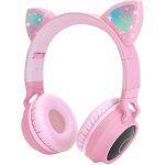 Bt028 cat ear bluetooth headset casque sans fil lumineux casque de sport st�r�o