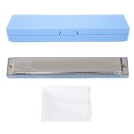 C key 24 trous tremolo harmonica kids beginners mouth organ avec etui de transport et tissu (bleu) C key 24 trous tremolo harmonica kids beginners mouth organ avec etui de transport et tissu (bleu)