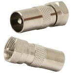 C69031 - lot de 2 connecteurs raccords coupleurs coaxiaux type f mle vers fiche d'antenne tv mle droit ...