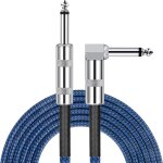Cble 1 / 4  cble de guitare 3 m droit a angle droit 1 / 4  6, 35 mm prise cble d'instrument de clavier ...