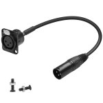 Câble adaptateur xlr - montage fixe - câble court - 3 broches xlr femelle vers mâle - pour éclairage ... Câble adaptateur xlr - montage fixe - câble court - 3 broches xlr femelle vers mâle - pour éclairage ...
