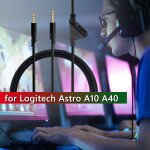 Cble audio aux de 2m, pice de rechange pour casque de jeu, accessoires pour logitech astro a10 a40 ...