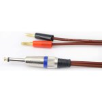 C�ble audio pour haut - parleur ts 6, 35 mm vers fiches banane 1 / 4 ts m�le vers fiches banane doubles ...