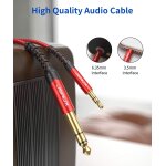 Cable audio jack 6. 35mm vers 3. 5mm [1. 2m] durable stro jack nylon tress compatible avec lecteurs ...