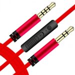 Cble audio plaqu or, contrle du volume, 3. 5mm  3. 5mm, ligne mle vers mle, haut - parleur, cordon ...