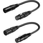 C�ble audio xlr m�le 3 broches vers xlr femelle 5 broches et femelle 3 broches vers m�le 5 broches, pour ...