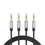 C�ble auxiliaire (1m, 2 unit�s), c�ble audio st�r�o 3, 5mm m�le � m�le, compatible avec casques, voitures, ...