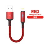 Cble de charge rapide usb ultra court de 0. 25m, pour batterie externe, mp3, mp4, appareil photo, iphone, ...
