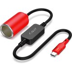Cble convertisseur usb c mle vers prise allume - cigare 12v, cble d'alimentation 12v 18w pour dash ...